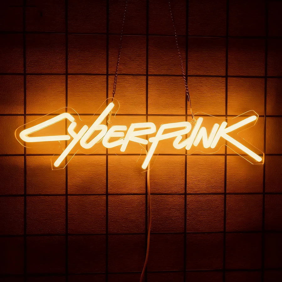 Cyberpunk Neon Sign Game Led Sign for Wall Decor Shooting Games Neon Light for Gaming Room Man Cave Bedroom Decoration