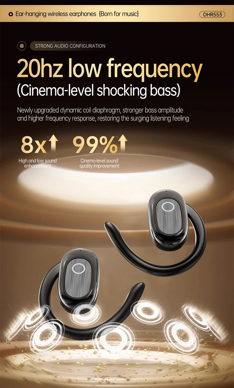 [Official Acer Product] Ohr553 Wireless Bluetooth Earphones with Earhook Design, Ows Design, Hd Calls, Comfortable Wear, Suitable for Sports and Running, Compatible with Mobile Phones, Tablets, and Laptops