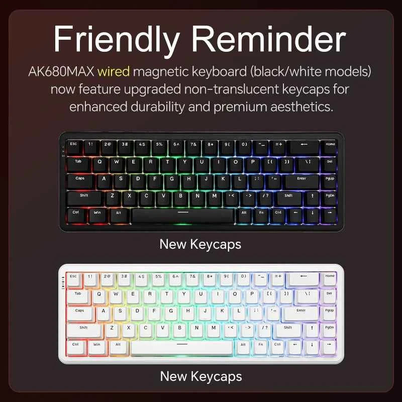 AJAZZ AK680 MAX Magnetic Switch Mechanical Keyboard 60% Rapid Trigger 0.01mm 8K/1K Return 68 keys Gaming Keybaord
