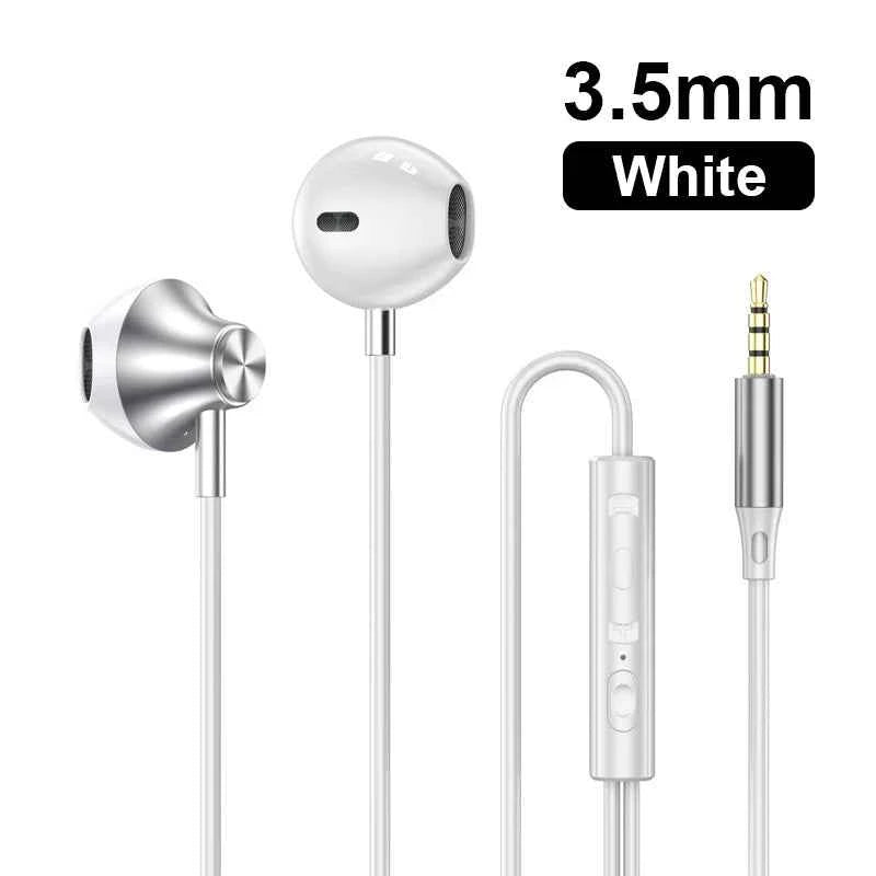 Type C 3.5mm Jack Earphones HiFi Stereoscopic Sound With Mic Wired Headphones Line Control Earbuds For Samsung iPhone 16 Headset