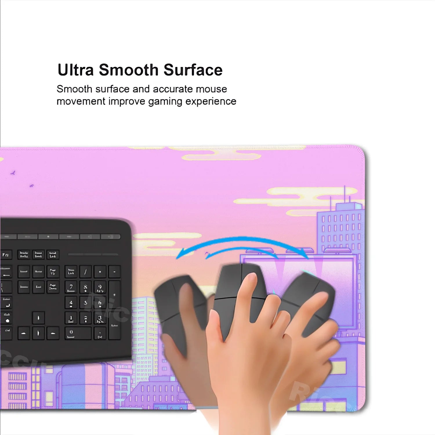 Pink Moon big Mousepad Anime Mouse Pads Gaming Mouse Pad Cartoon Non-Slip Deskmat Keyboard Mat Desk Protector Pc Accessories