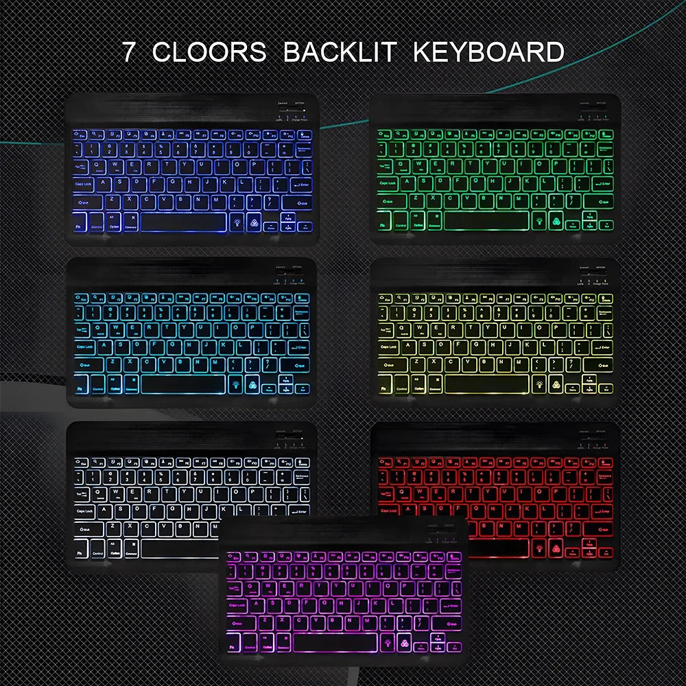 2026 Portable Bluetooth Backlit Keyboard For Xiaomi iPad / iOS Android Windows Tablet Phone Wireless Keyboard With Mouse Spanish