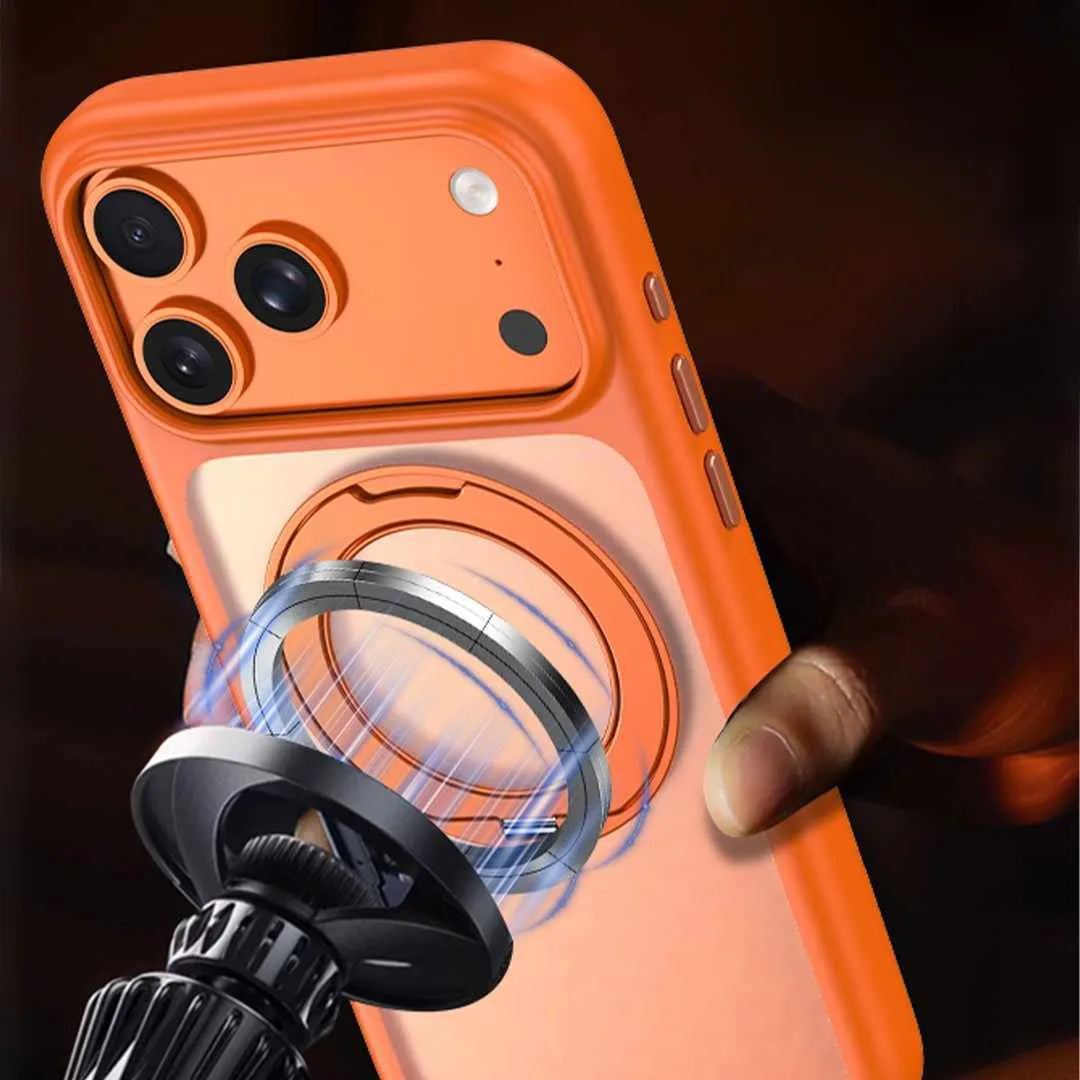 Phone Case - Matte Translucent Phone Case  Swivel Stand for iPhone 17 Air, 16E, 15, 14, 13 and 12 Pro Max/17, 16, 14 Plus