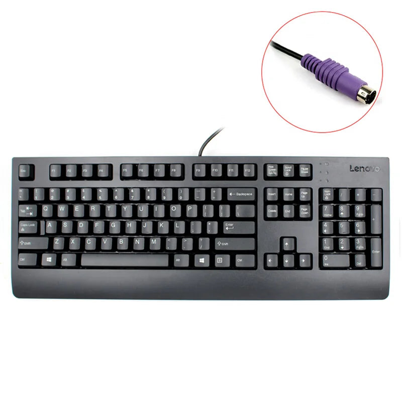 Lenovo keyboard Mouse PS/2 Round Port Interface Wired Combo Red Dot Waterproof