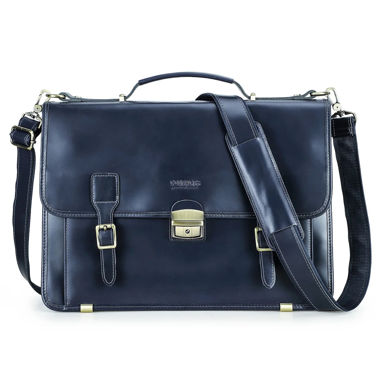 CONTACT'S Genuine Leather Business Bags for Men High Quality Briefcase Office Bag Male Tote Laptop Bags Portfolio Bag Document