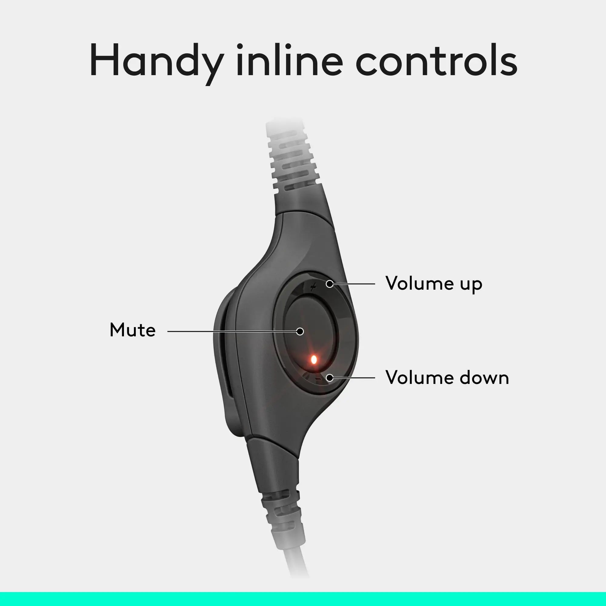 Logitech H390 USB Wired Headset with Noise Canceling Microphone Stereo Headphones In-Line Control for PC Laptop