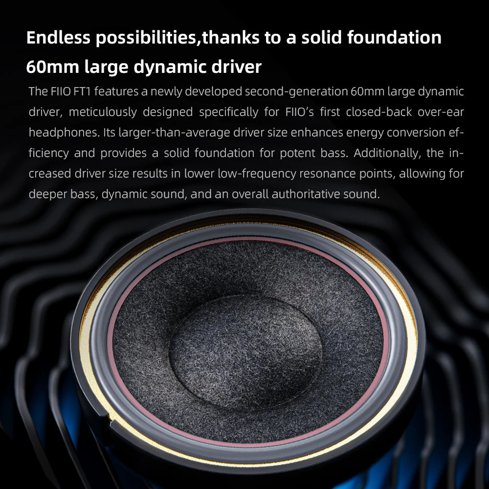 FiiO FT1-New version Closed-Back Over-Ear headphones, Fiber Composite Diaphragm - WinSupport Tech
