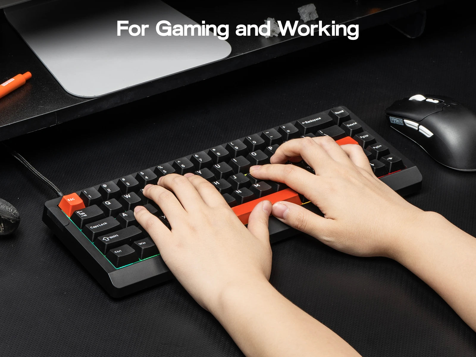 EPOMAKER HE68 Lite 65% Layout Tray-Mounted Wired Hall Effect NKRO Magnetic Keyboard DKS SOCD 8kHZ Polling Adjustable Actuation