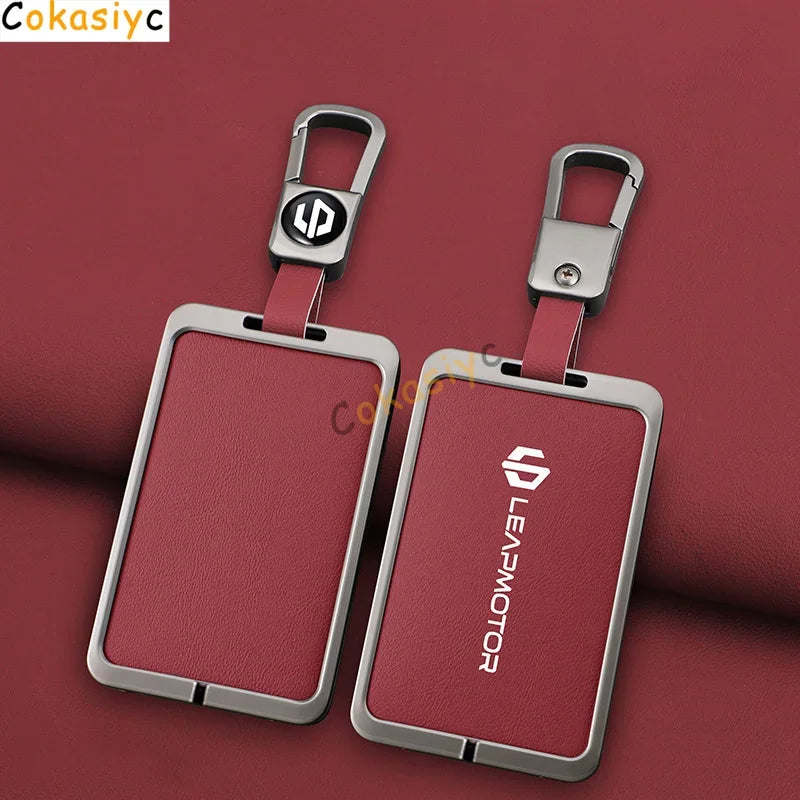Car Smart NFC Card Key Case Cover For Leapmotor C10 C11 C16 Zinc Alloy Leather Protector Holder Shell Kychain Auto Accessories