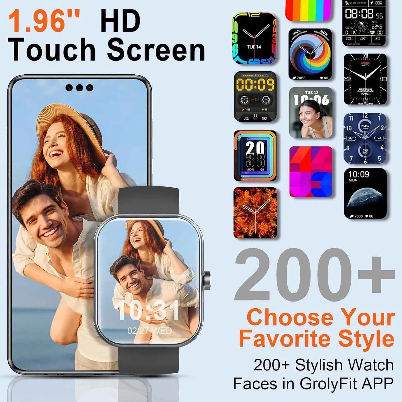 Smart Watch(Answer/Make Calls), 1.96