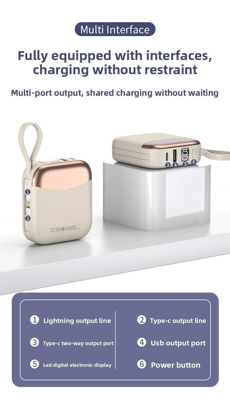 10000mAh Mini Power Bank  Fast Charge Powerbank CCC Chinese Certification External Battery for iPhone Xiaomi Huawei Samsung
