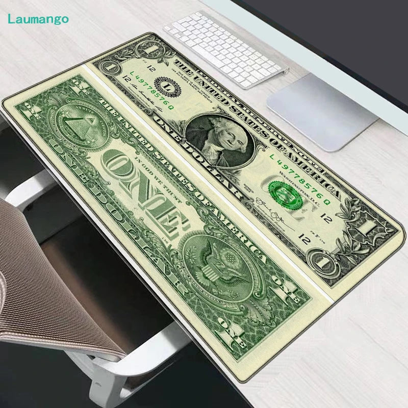 Gaming Laptop Dollar Printing Desk Mat Wrist Pad Mouse Pc Accessories Table Pads Deskmat Gamer Cabinet Keyboard Keycaps Mausepad