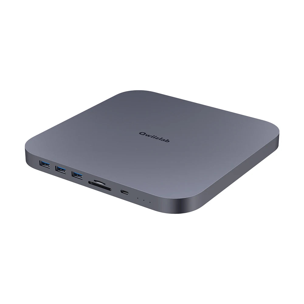 Qwiizlab USB C Hub for Mac Mini M2 M1 with Dual Drive Enclosure SATA NVMe M.2 SSD Type-C 10Gbps SD TF Card Reader Docking Staion