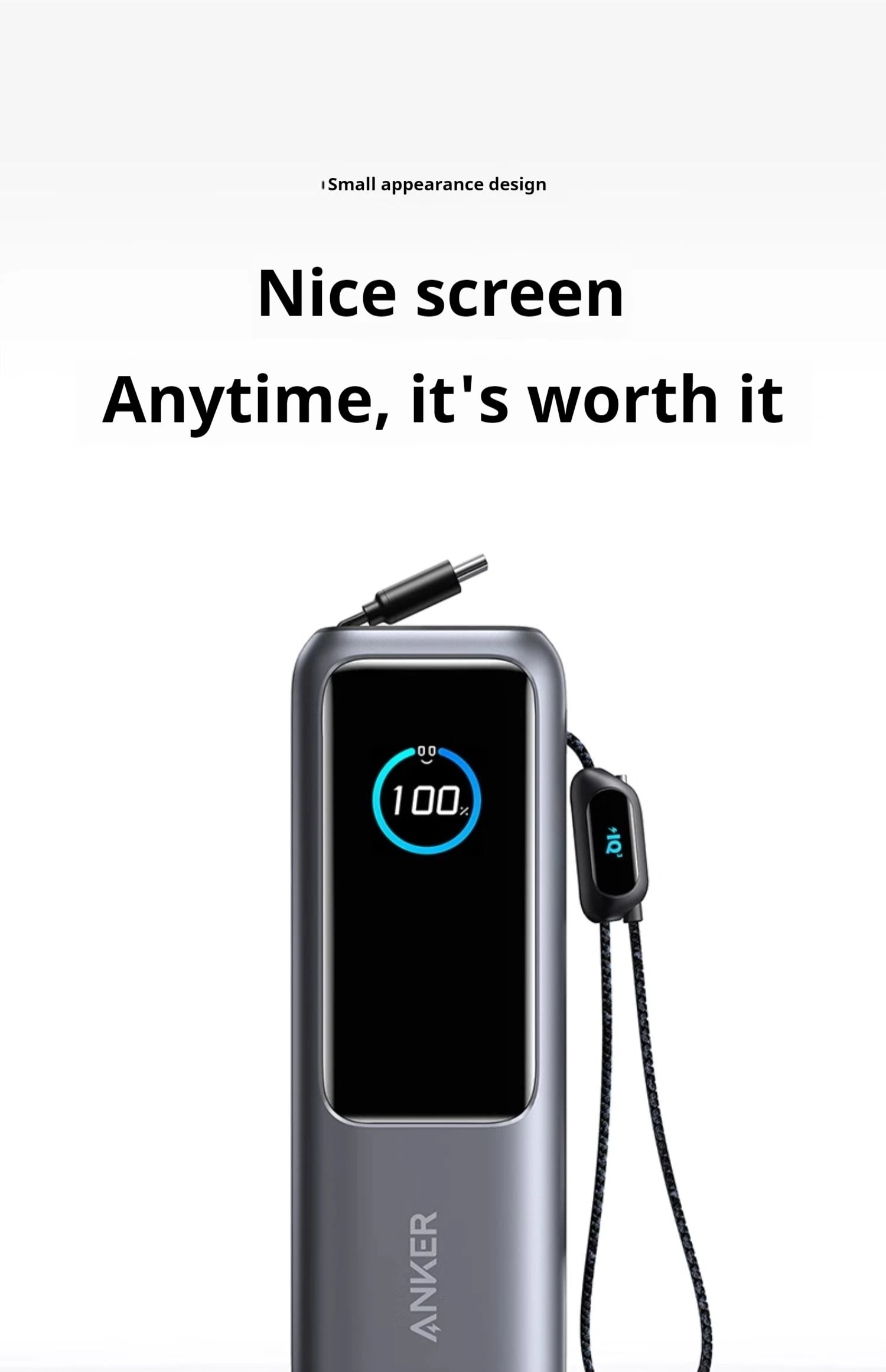 NEW Anker 165W Max Power Bank 25000mAh High Capacity Retractable Cables Fast Charge Mobile Phone Power Bank Gift Lightweight PC