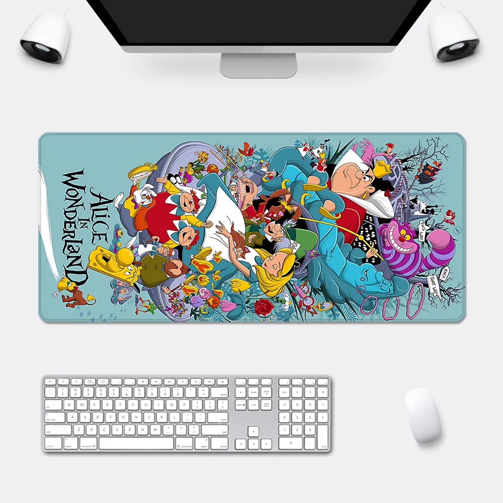 Cartoon Alice in Wonderland Mousepad HD Printing Computer Gamers Locking Edge Non-slip Mouse Pad XXL90x40cm Keyboard PC Desk Pad