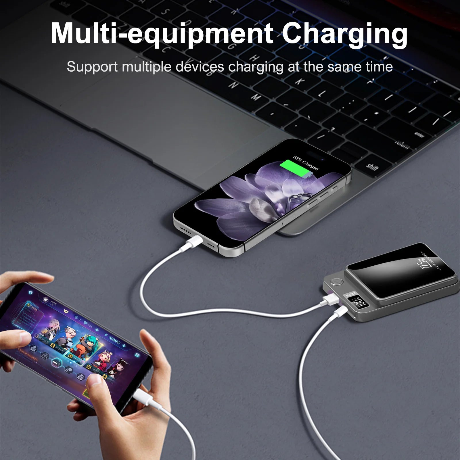 10000mAh Magnetic Wireless Power Bank PD22.5W Fast Charging Portable External Battery Adapter For Magsafe iPhone Huawei Samsung