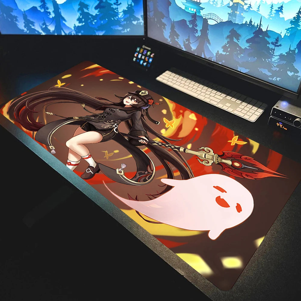 Anime Mousepad Genshin Impact Mouse Pads Gamer Mat Xxl Pc Accessories Desk Protector Keyboard Pads Computer Desks Gaming Mats