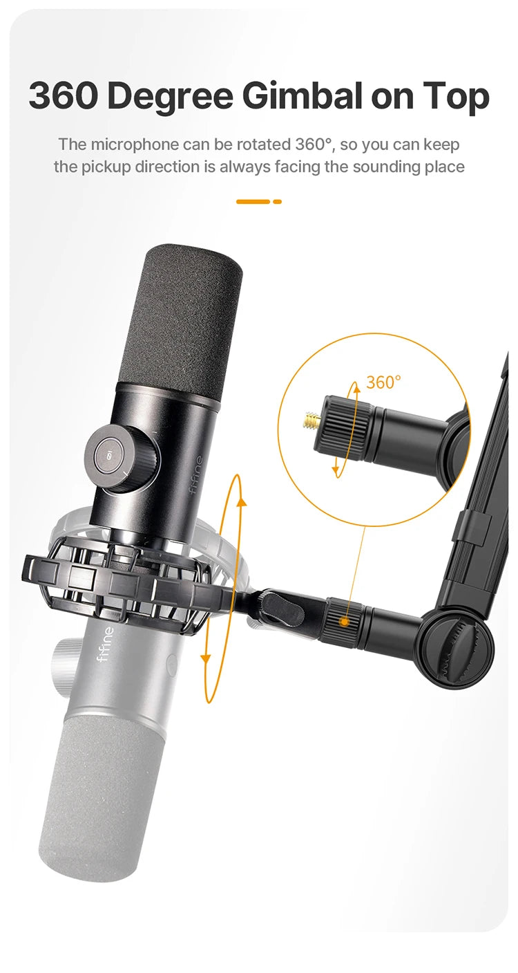 Vijim LS24/LS25 Microphone Boom Arm Stand – Heavy Duty Adjustable Desk Mount for Blue Yeti, DSLR Camera, Smartphone & Streaming Setup