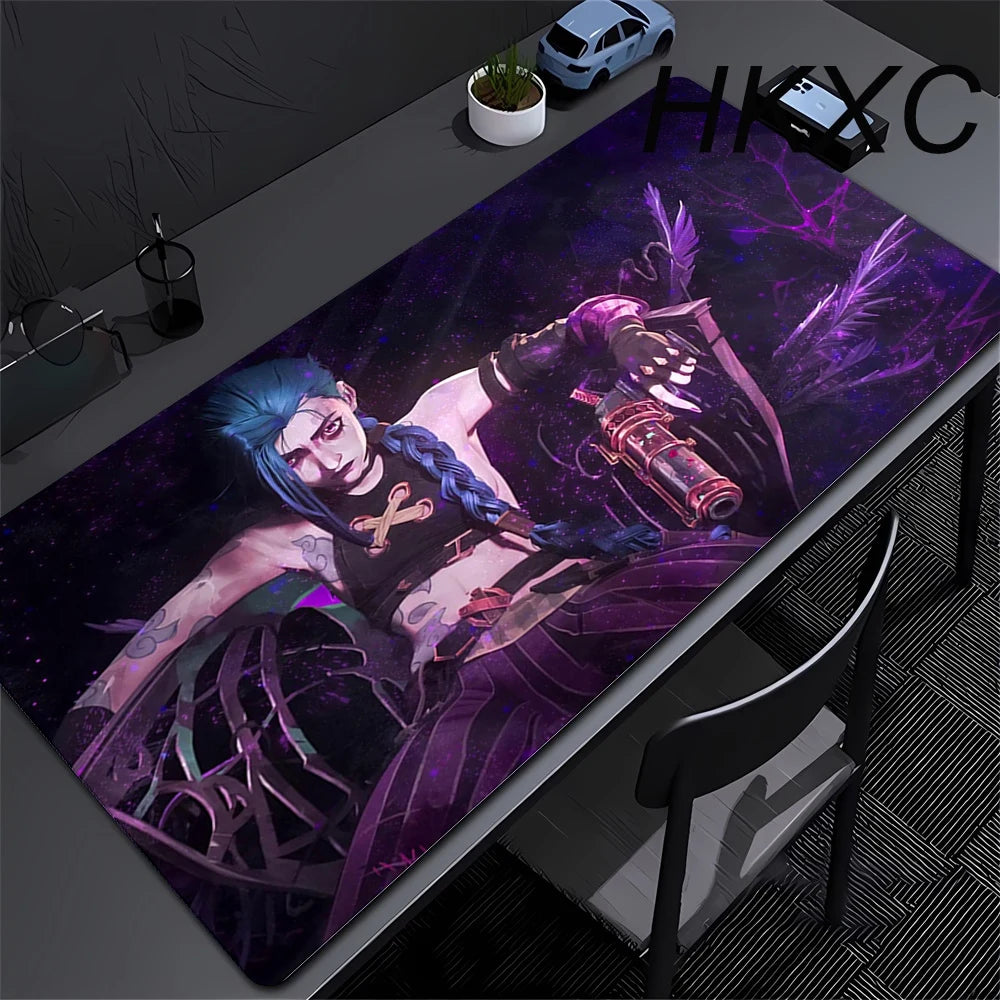 Arcane Jinx Anime Mouse Pad Large Computer Office Game Table Mats XXL Rubber Anti-slip Gaming Keyboard Mousepads Long Desk Pads