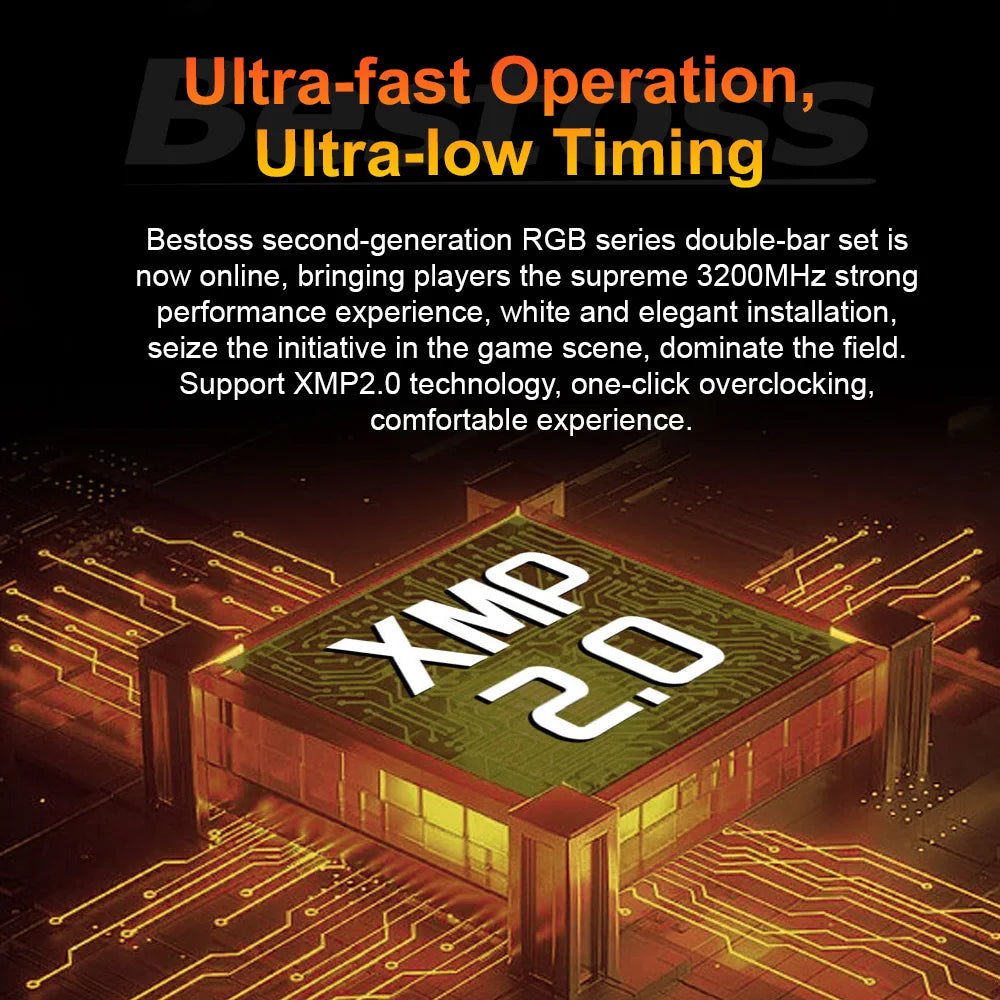 Bestoss Memory Ram ddr4 8GB16GB 32GB XMP 2.0 3200mhz 288pin 1.2V U-DIMM RGB Memory for Computer - WinSupport Tech