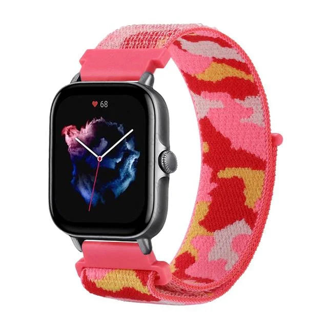 20mm 22mm Nylon Loop Strap for Amazfit GTR 42 47mm/GTR2/2e/3/3 Pro/4/GTS/GTS2/mini/3/4 Bracelet for Amazfit Bip-U-S/Stratos 2 2S
