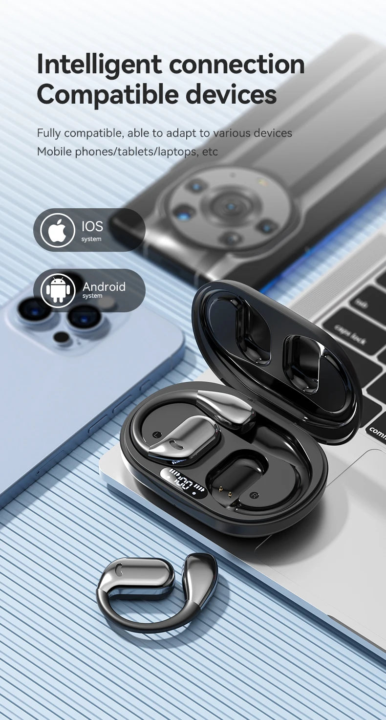 Tecsire Wireless Earbuds OWS Earphones Bluetooth Ear Hook HiFi Stereo Waterproof For Sports Fitness