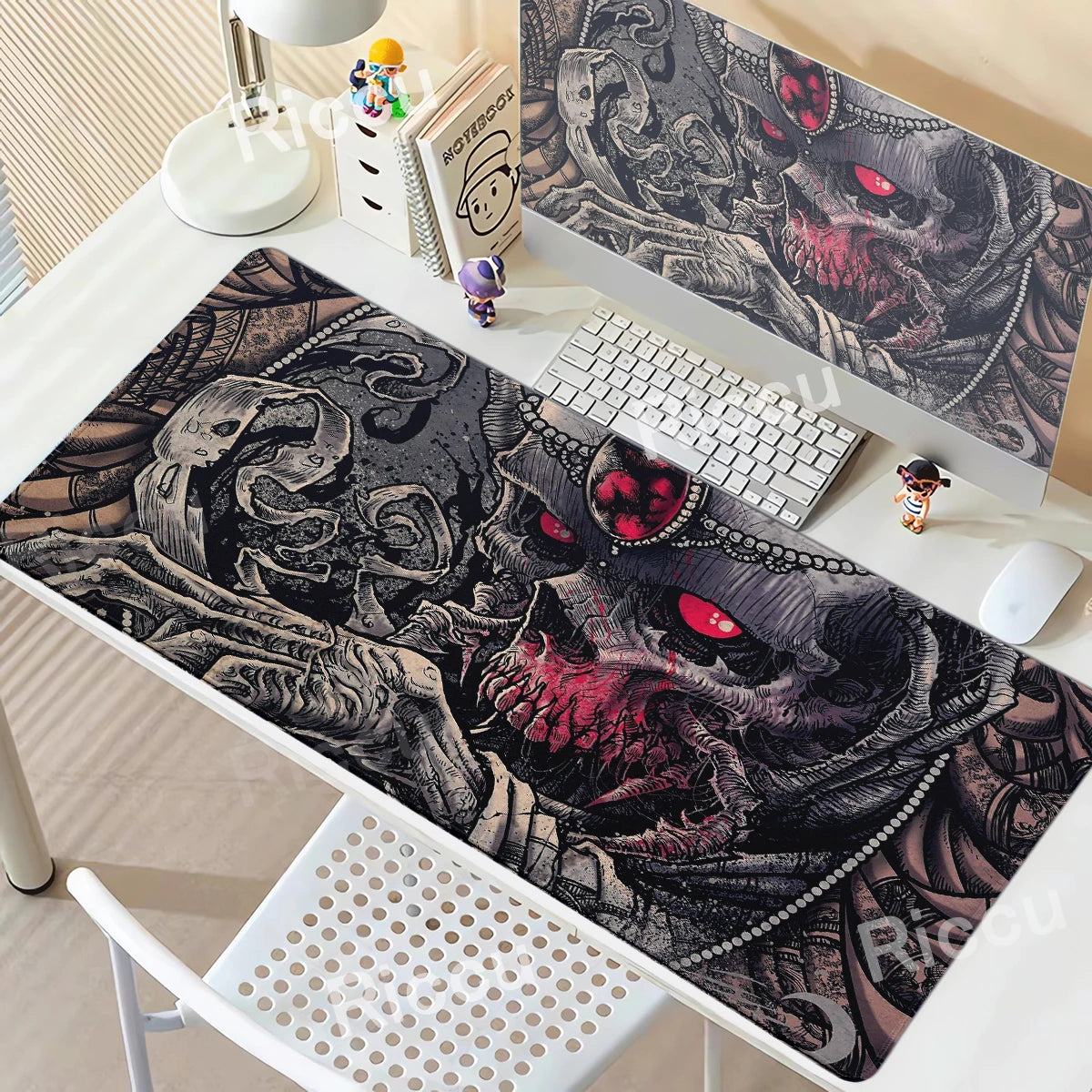 Black White Skull Gaming Mouse Pad Large Mousepad XXL Table Mat Anti-slip Keyboard Accessories Office Laptop Desk Mats Gamer Rug