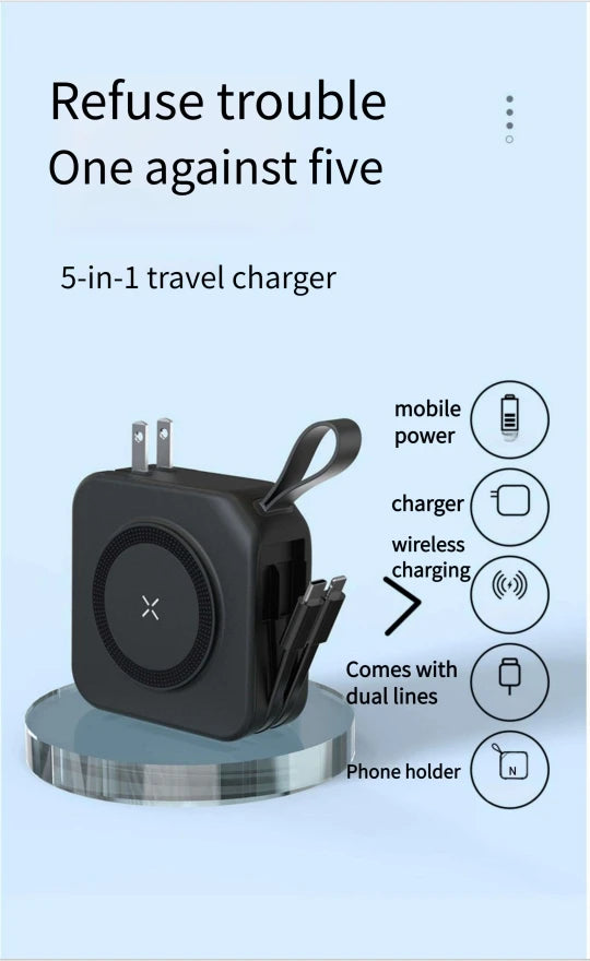 Magnetic wireless charging bank comes with cable and plug PD22.5W 10000mAh compact and portable charger iphone 14 mini powerful