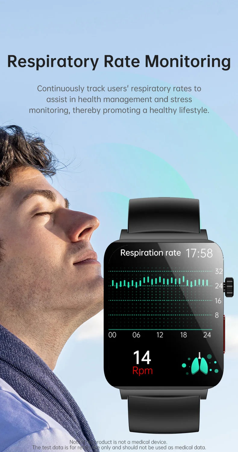 KS03 PRO Health Smart Watch For Men Women Bluetooth Calling Fitness Tracker Smartwatch E/C/G Test Outdoor 1.96