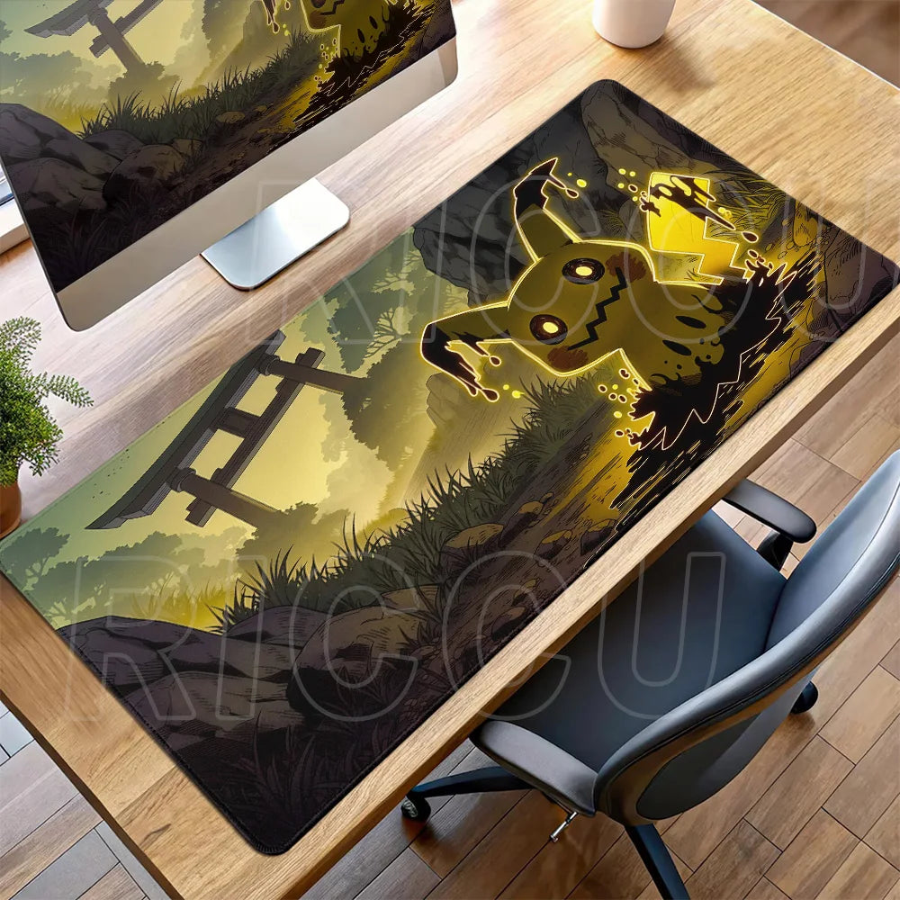 XXL Large Mouse Pad Pokemon Mimikyu Office Mats Carpet Laptop Locking Edge Game Keyboard Desk Mat Rug Mousepad Rubber Table Mat