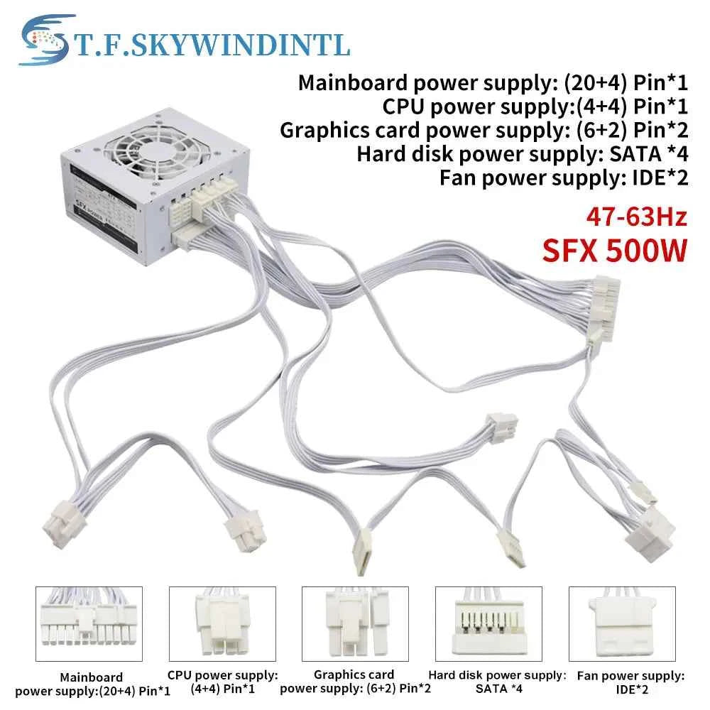 T.F.SKYWINDINTL Full Modular SFX-500W Mini ITX Solution/Micro ATX/SFX 500W Power Supplies PSU For POS
