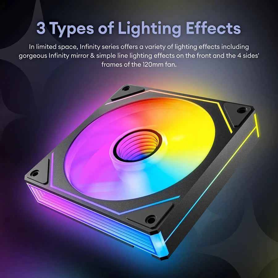 PRISM 7 PRO Case Cooling Fan 12cm ARGB 5V 3Pin 4 Pin PWM Computer Chassis Fan Infinity Mirror Silent Ventilador