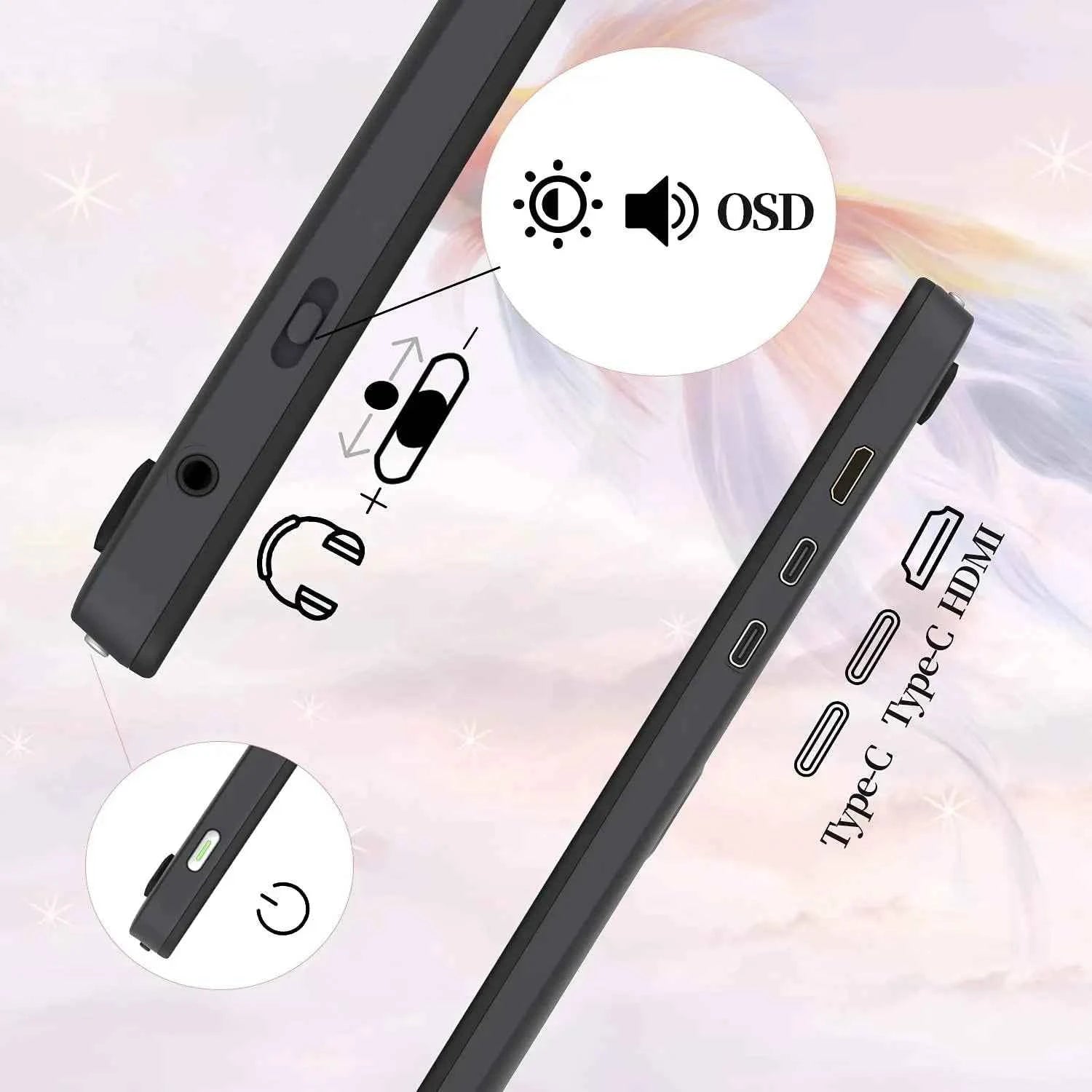 Gaomon PD1220 Pen Display Graphics Tablet with 11.6 inch 86% NTSC Screen AG Glass Eye Protective Monitor for Artist Beginner