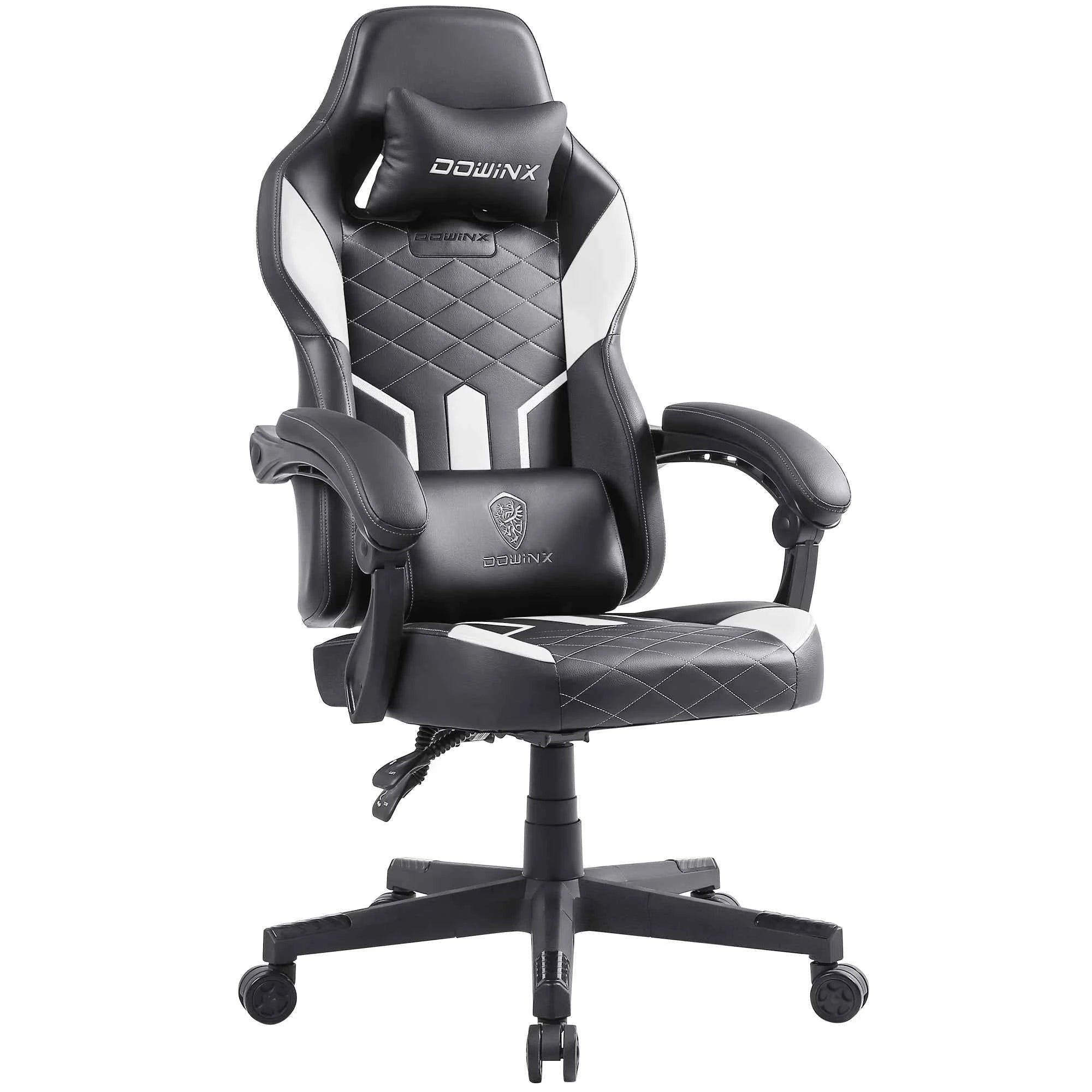 Dowinx Gaming Chair with Pocket Spring Cushion, Ergonomic Computer Chair High Back, Reclining Game Chair Pu Leather 350LBS