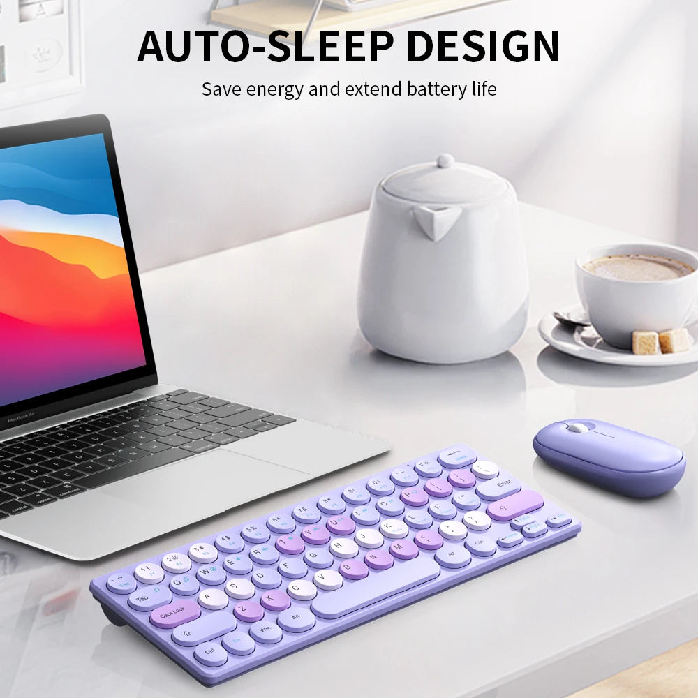 2.4G Wireless Keyboard and Mouse Combo Battery Power Bluetooth Keyboard and Mouse Set for Laptop for Ipad Cell Phone Tablet