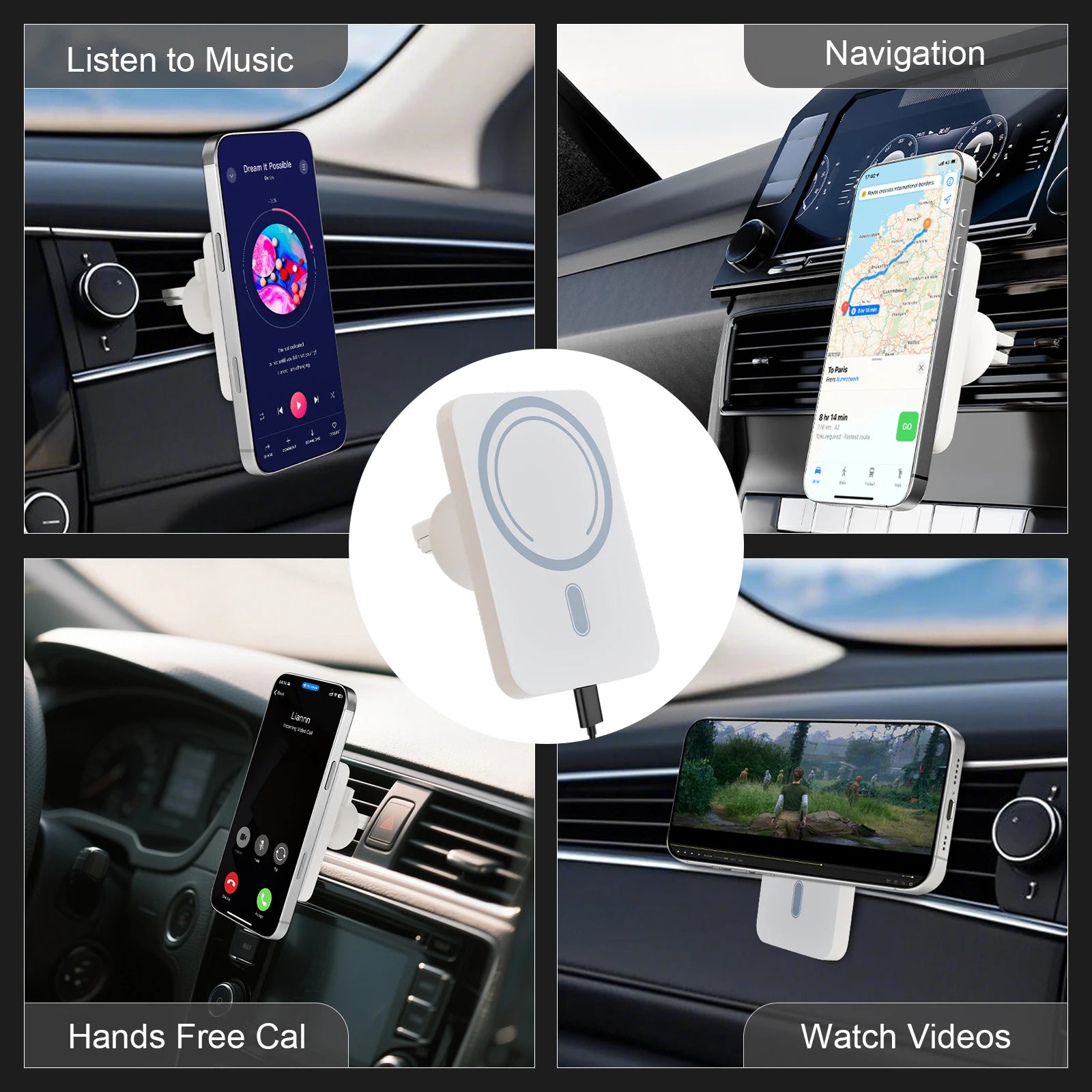 Magnet Wireless Car Charger 15W Phone Holder Car Air Vent Fast Charging Pad For Magsafe iPhone 17 16 15 14 13