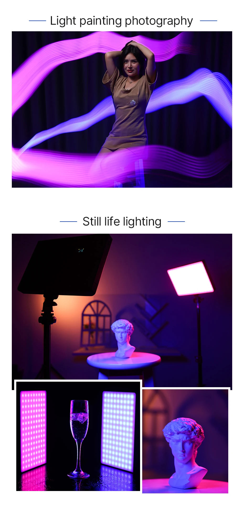 Ulanzi LT003 LED Video Light RGB Panel Light 2500-9000K CRI 95+ 8000mAh Fill Light for Live-streaming Video Tiktok Youtube