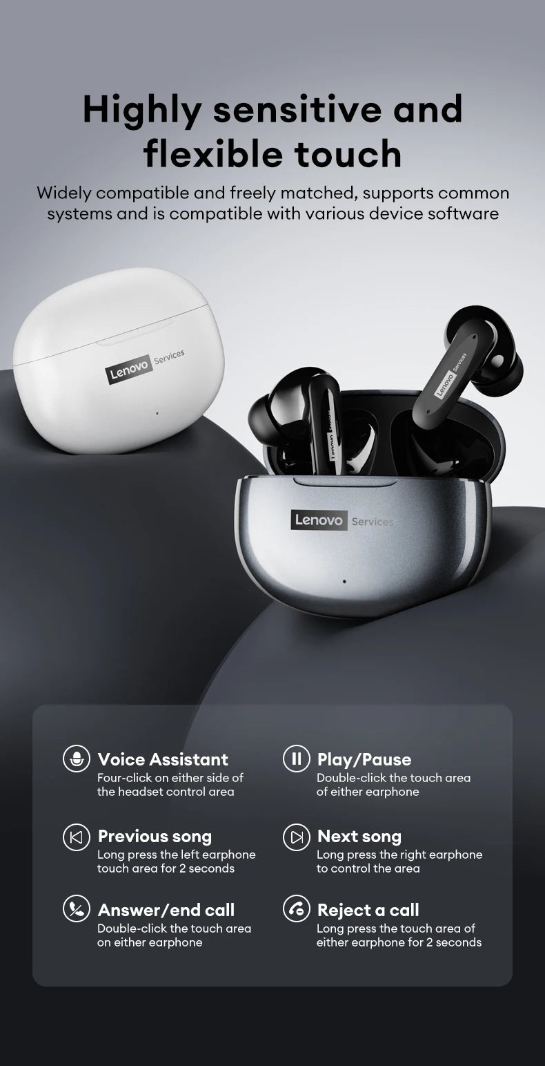 Choice Lenovo Wireless Earphones Bluetooth 6.0 Low Latency Gaming Headset Sport Earbuds XT88Plus Business Headphone 300mAh LE202