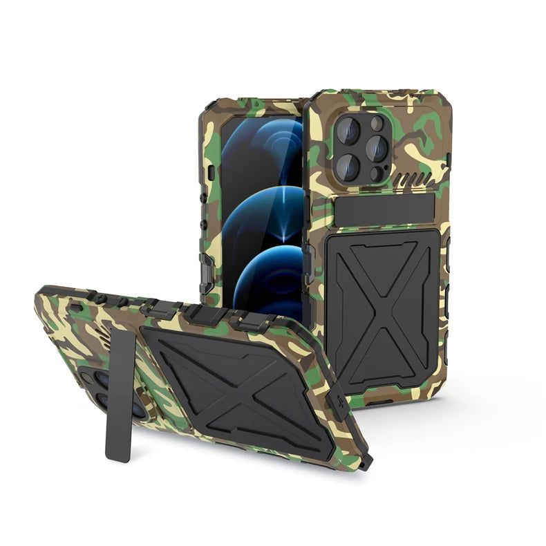 Heavy Duty Protection Armor Metal Aluminum Phone Case for iPhone 14 Pro Max 14 Plus Shockproof Cover