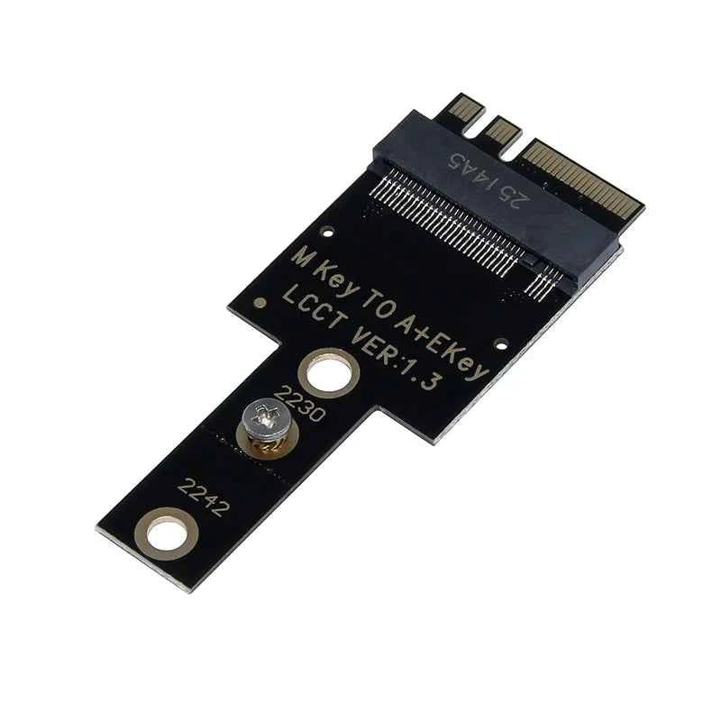 M.2 WiFi Wireless Network Card A+E Key Bit to 2230 2242 NVME Hard Drive M.2 NGFF SSD Adapter Card for Mini PC
