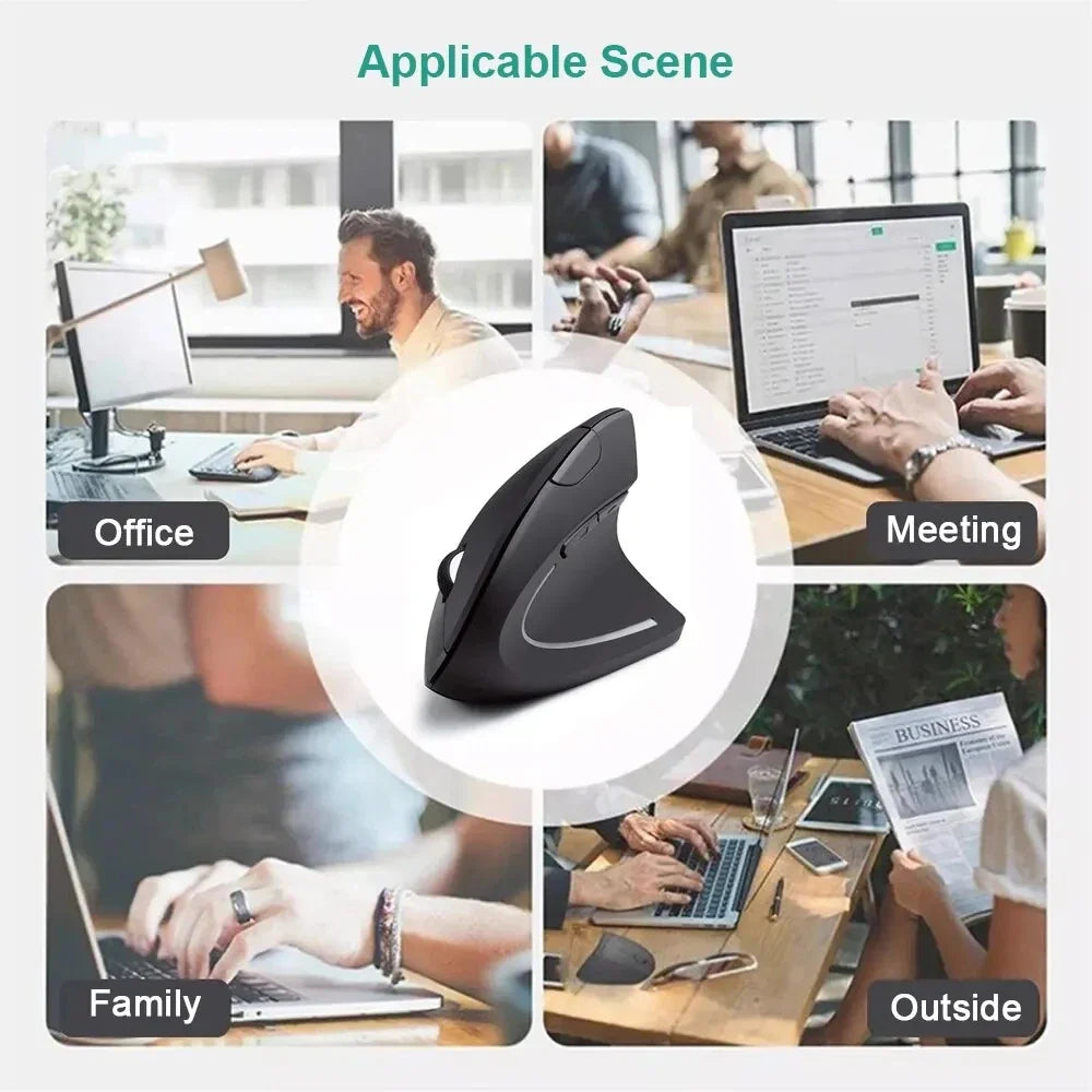 Vertical Mouse Ergonomic 2.4GHz Wireless Optical Mice 3 Adjustable DPI 800/1200/1600