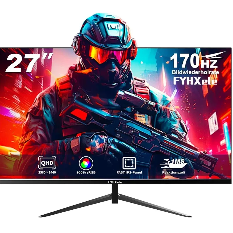 FYHXele 27 Inch Monitor 170hz 2K Gaming Display 1ms ADM-Free Sync 8 Bits 99%sRGB IPS Desktop LED Display HDMI DP HDR400 - WinSupport Tech