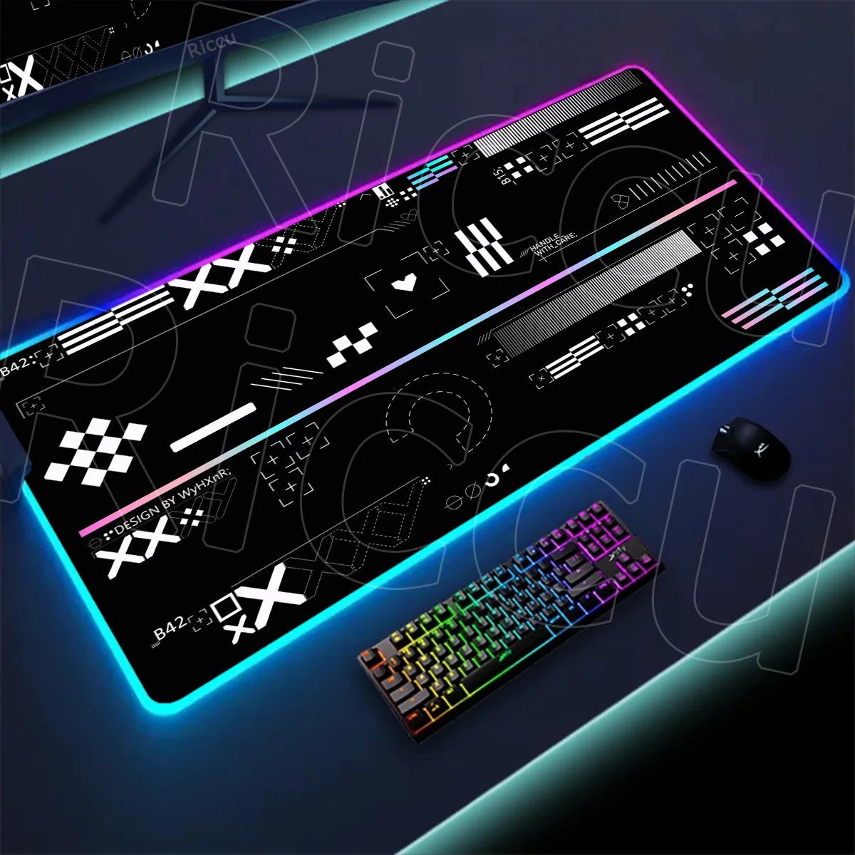 RGB Mousepad Large Size LED Glowing Keyboard Table Pad XXL CsGo Print stream Gaming Mouse Pad Non-slip Rubber Mat With Backlight