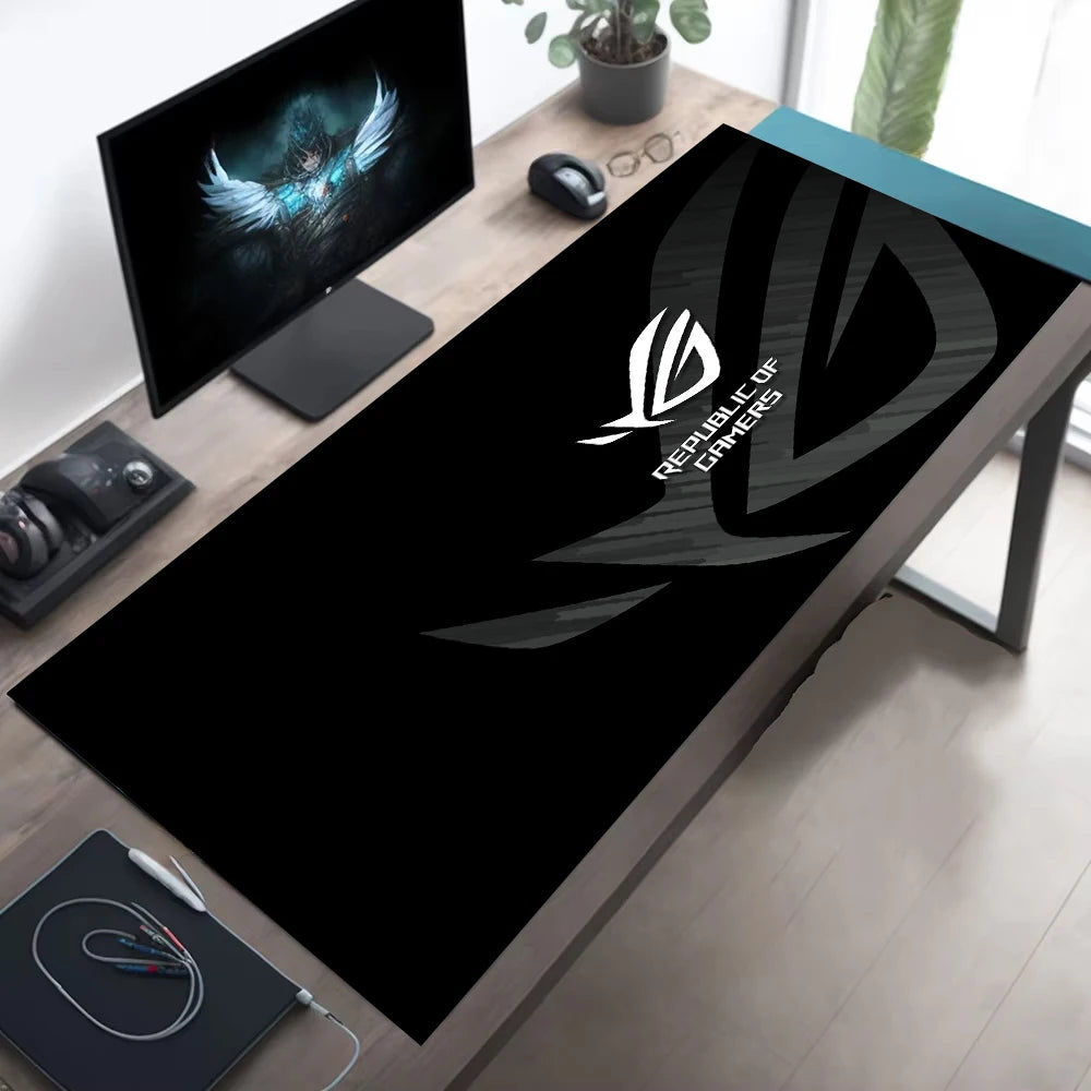 1pc Large Gaming Mouse Pad ROG Circuit Board Design Anti-Slip Rubber Base Extended Desk Mat for Office Gaming Setup PC Accessory