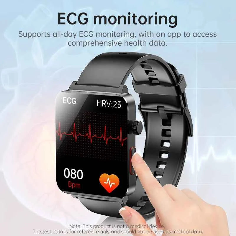 KS03 PRO Health Smart Watch For Men Women Bluetooth Calling Fitness Tracker Smartwatch E/C/G Test Outdoor 1.96
