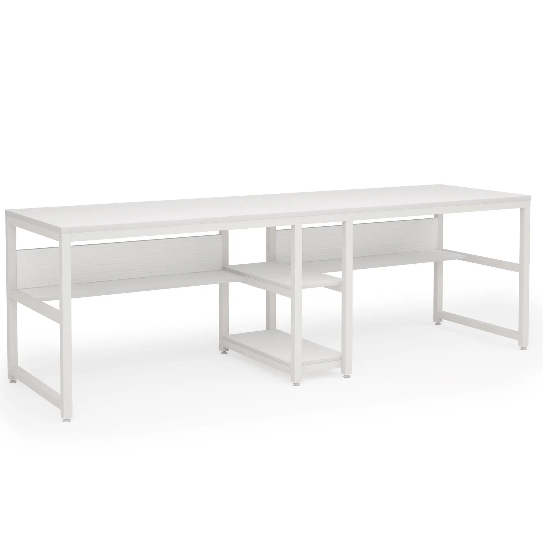 Tribesigns Two Person Desk with Bookshelf, 78.7 Computer Office Double Desk for Two Person, Rustic Writing Desk Workstation - WinSupport Tech