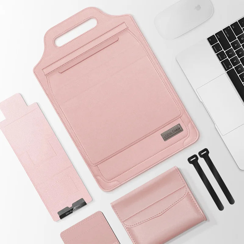 PU Leather Multi-functional Laptop Sleeve Bag Notebook Case for Macbook Air Pro 11 13 14 15 16 Pro Cover Accessories