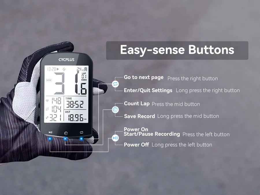 CYCPLUS M1+Z1 Cycling GPS Wireless Bike Computer With BLE 5.0/ANT+ with 2.9