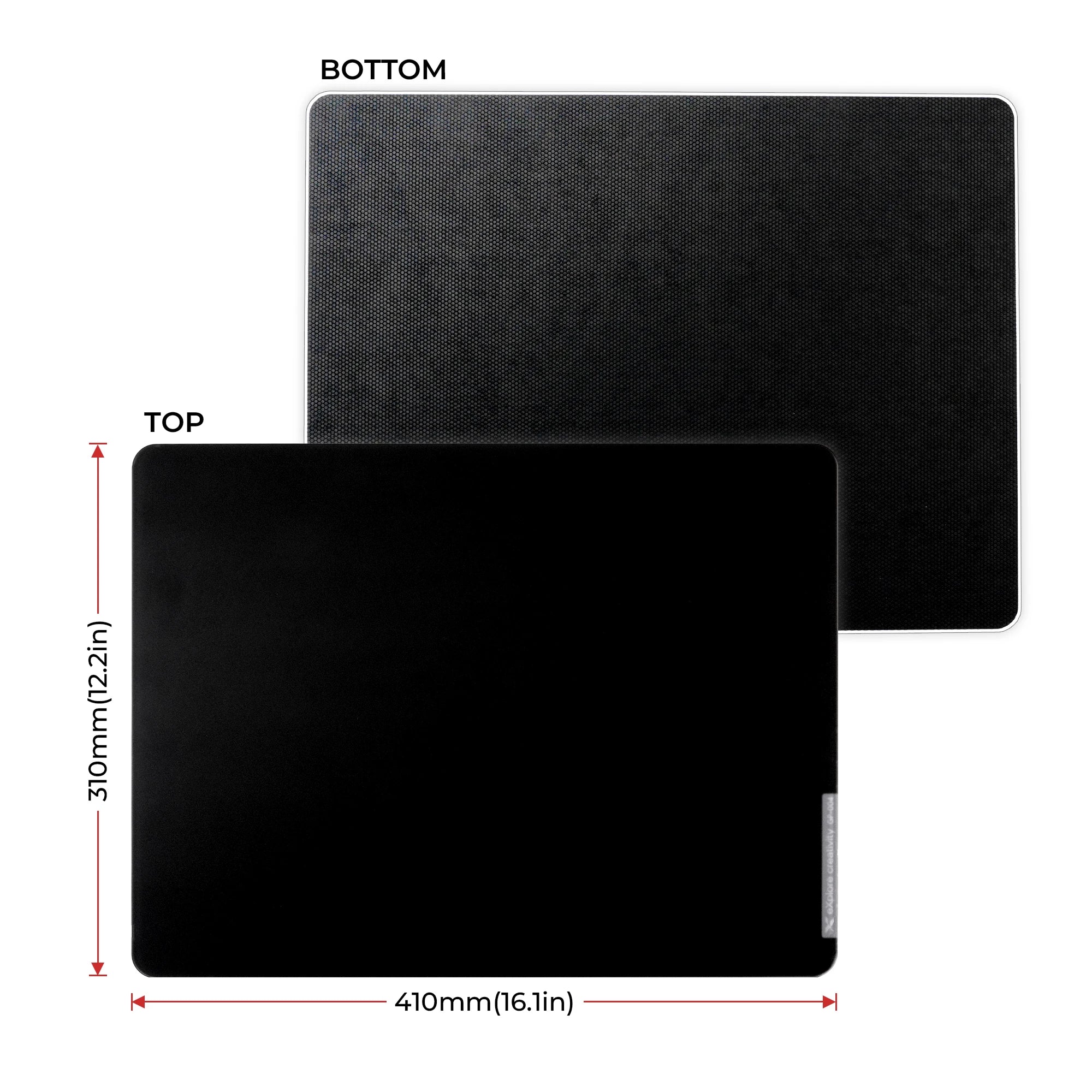 XVX Premium Glass Mousepad Micro-etched surface Full Anti-slip Rubber Base Special Tempered Glass Black Mouse Pad for Gamer