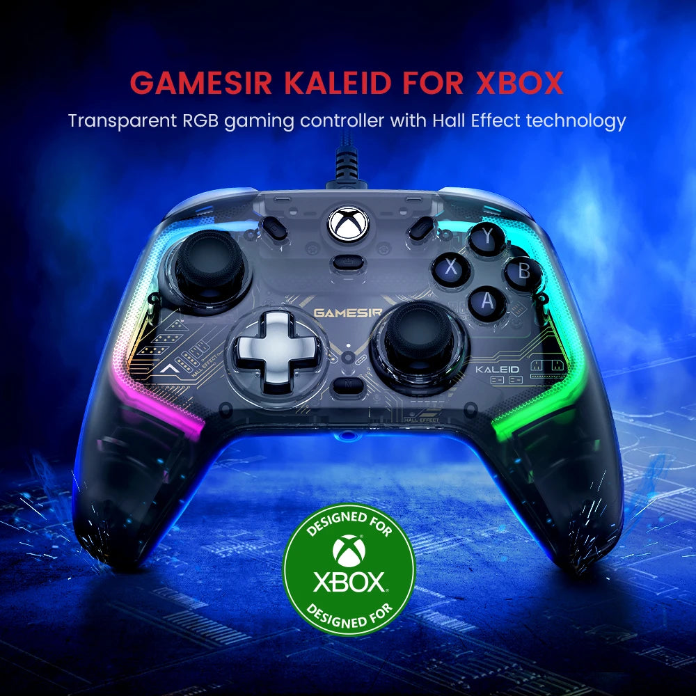 GameSir Kaleid Xbox Controller Wired Gamepad for Xbox Series X, Xbox Series S, Xbox One Game Console, with Hall Effect Joystick